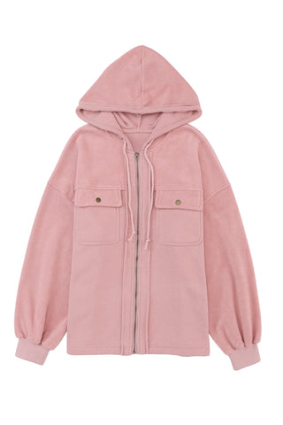 Fleece Zip Up Fall Jacket - Pink