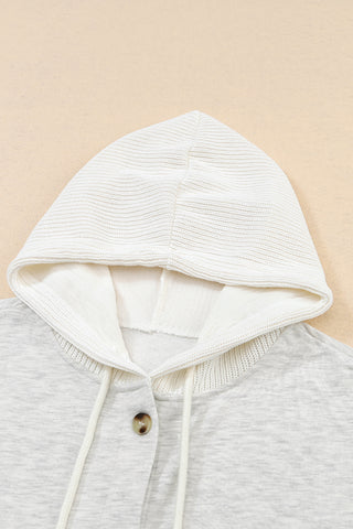 Sweater Knit Button Up Jacket - Gray