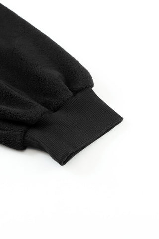 Fleece Zip Up Fall Jacket - Black
