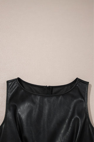 Pleather Mini Dress - Black