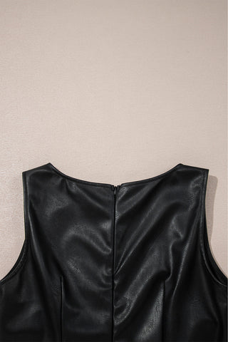 Pleather Mini Dress - Black