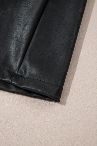 Pleather Mini Dress - Black