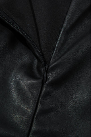 Pleather Mini Dress - Black