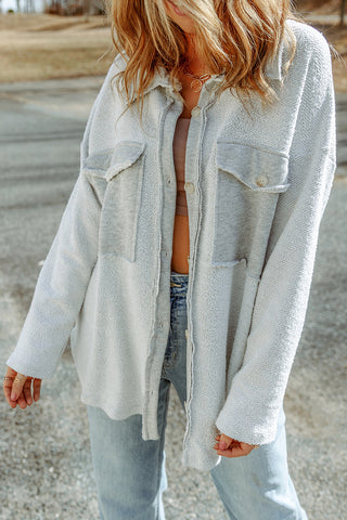 Casual Button Up Gray Cardigan