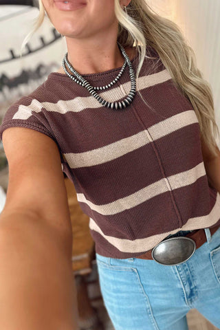 Stripe Sweater - Brown