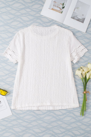 Eyelet Top - White
