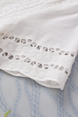 Eyelet Top - White