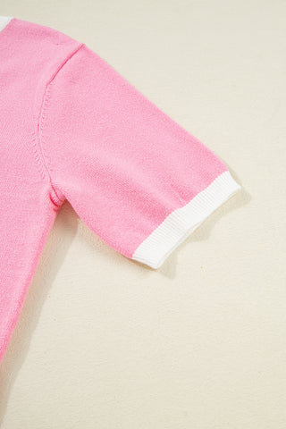 Bow Tie Pink Sweater
