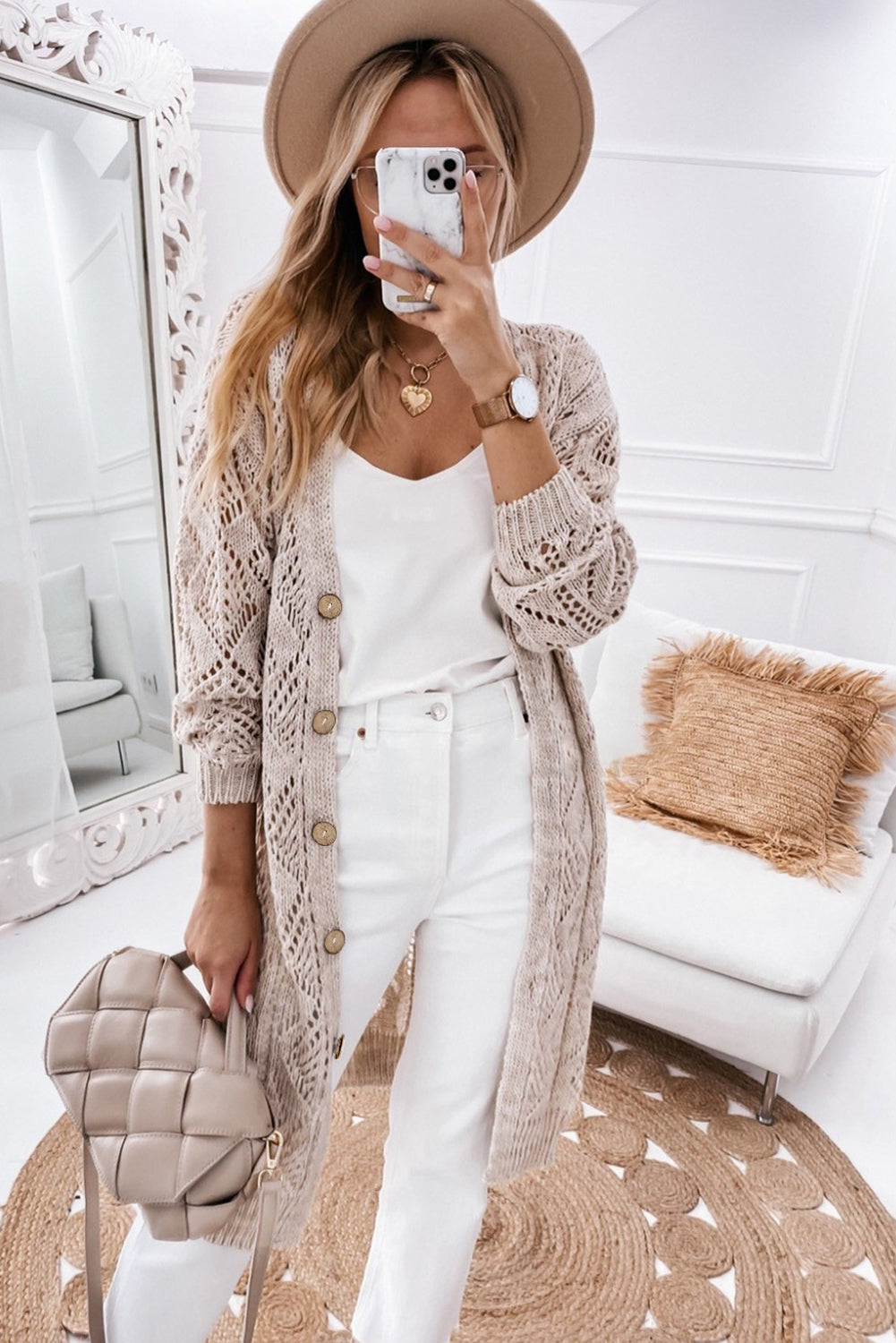 Taupe Long Cardigan Blue Chic Boutique