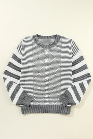 Striped Sweater - Gray