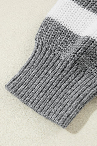 Striped Sweater - Gray