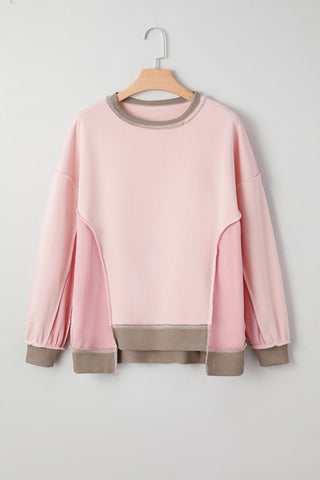 Cozy Afternoon Pink Thermal Sweatshirt