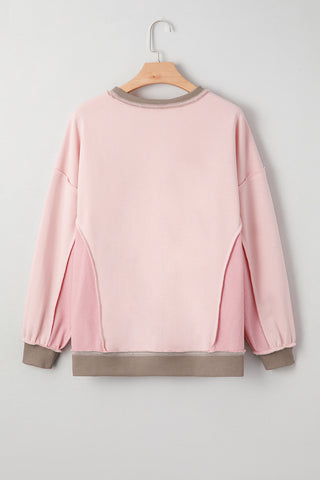 Cozy Afternoon Pink Thermal Sweatshirt