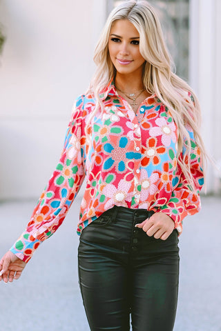 Daisy Button Up Blouse - Pink