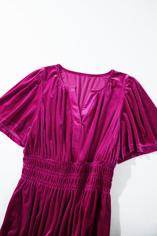 Velour Maxi Dress - Mulberry