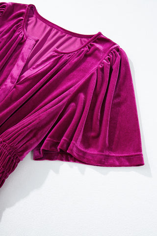 Velour Maxi Dress - Mulberry