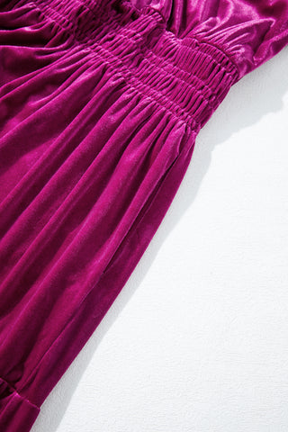 Velour Maxi Dress - Mulberry