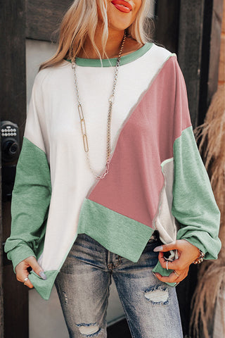 Color Block Cape Style Top - Pink