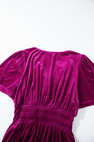 Velour Maxi Dress - Mulberry