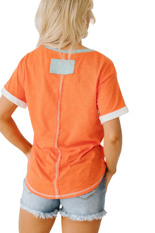 Grapefruit Faded Tee