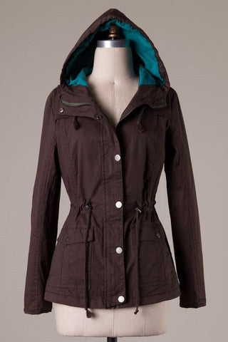 Dark Brown and Teal Fall Jacket - Blue Chic Boutique
 - 2