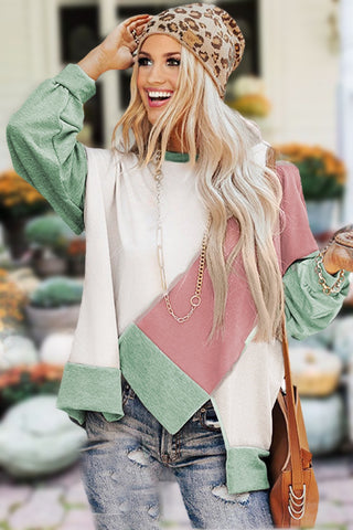 Color Block Cape Style Top - Pink