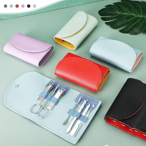 7 Piece tweezer, scissors, clippers purse kit