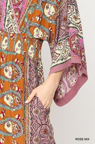 Enchanted Night Boho Maxi Dress - Rose