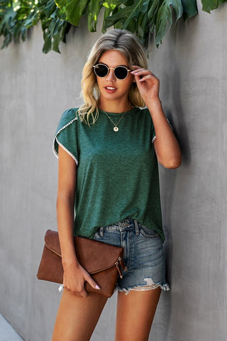 Embroidered Detail Top - Green