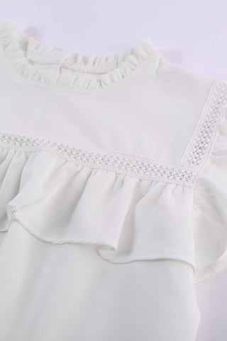 Flutter Sleeve Top - White