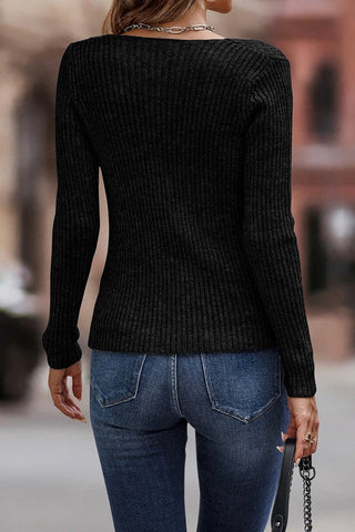 Criss Cross Sweater - Black