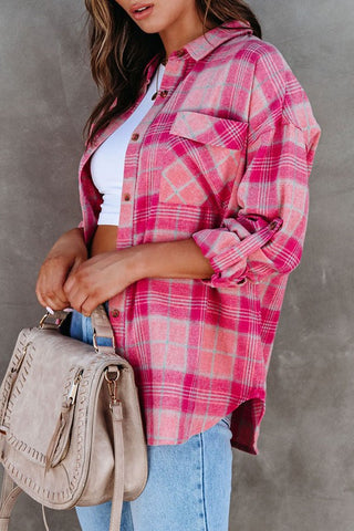 Pink Plaid Flannel Shirt