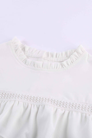 Flutter Sleeve Top - White