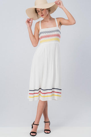 Embroidered Sundress - Off White