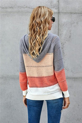 Sweater Hoodie - Grey/Pumpkin Mix