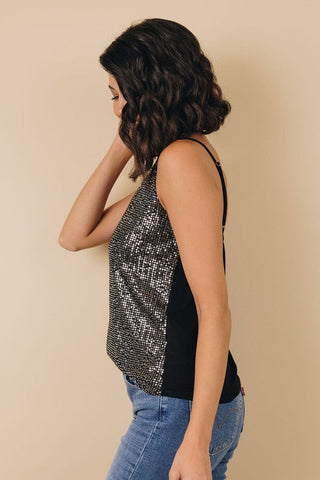 Silver Sequined Tank Top