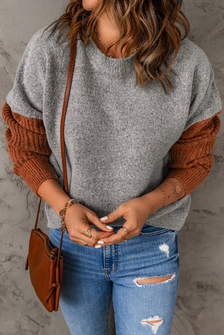 Contrast Sleeve Sweater