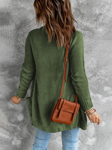 Cozy Textured Cardigan - Green
