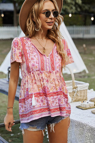 Boho Dreams Baby Doll Top - Pink