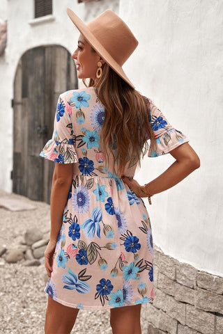 Spring Flair Dress - Peach