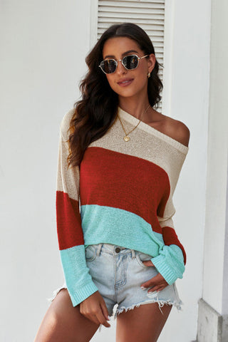 Color Block Lightweight Sweater