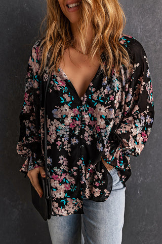 Black Floral Blouse