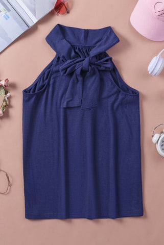 Solid Navy Halter Top