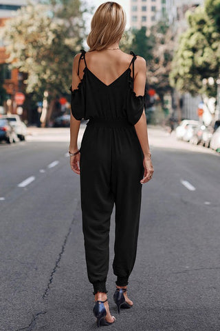 Cold Shoulder Jumpsuit - Black