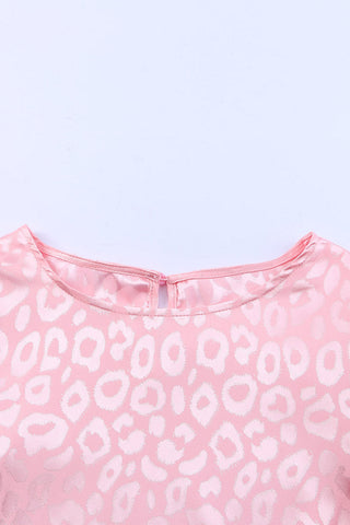 Ruffle Sleeve Silky Top - Pink