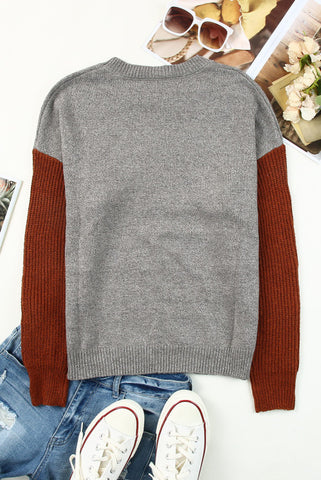 Contrast Sleeve Sweater