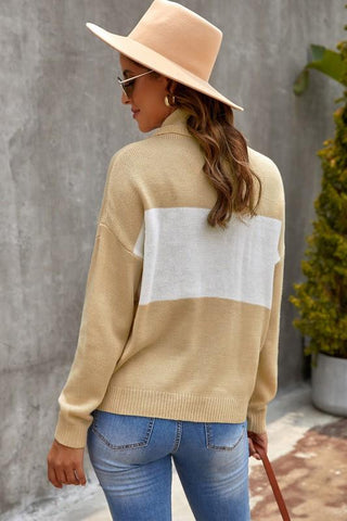 Turtle Neck Sweater - Beige