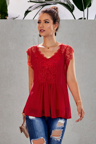 Lace Top - Red
