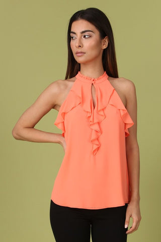 Ruffle Sleeveless Top - Sage