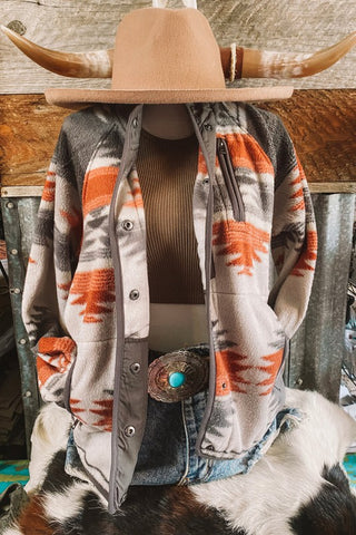 Fleece Jacket - Aztec Print